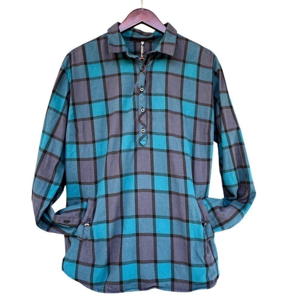 Kuhl Flannel Plaid 1/2 Button Down
Pullover Women Size XL